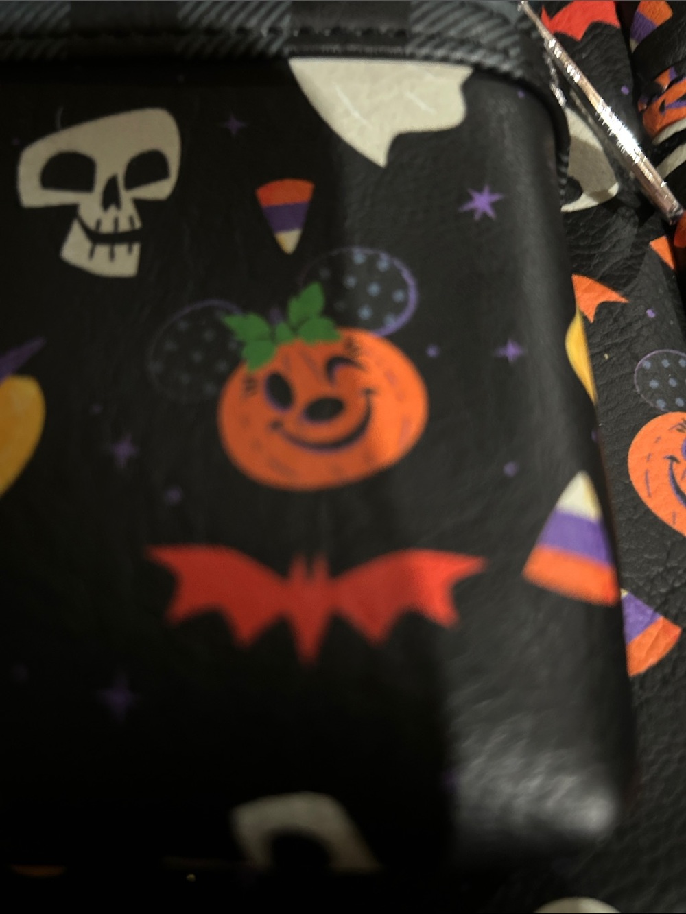 Disney Parks Loungefly Halloween Backpack with Orange Bow Accent - Picture 5 of 6